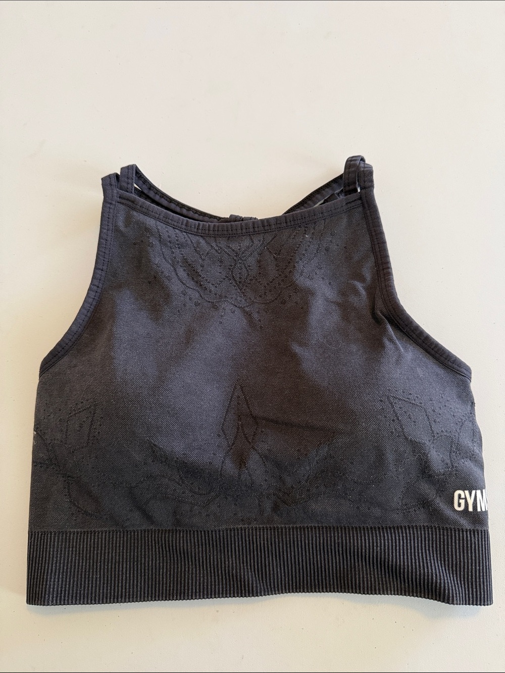 Gymshark Black Seamless High-Neck Crop Sports Bra